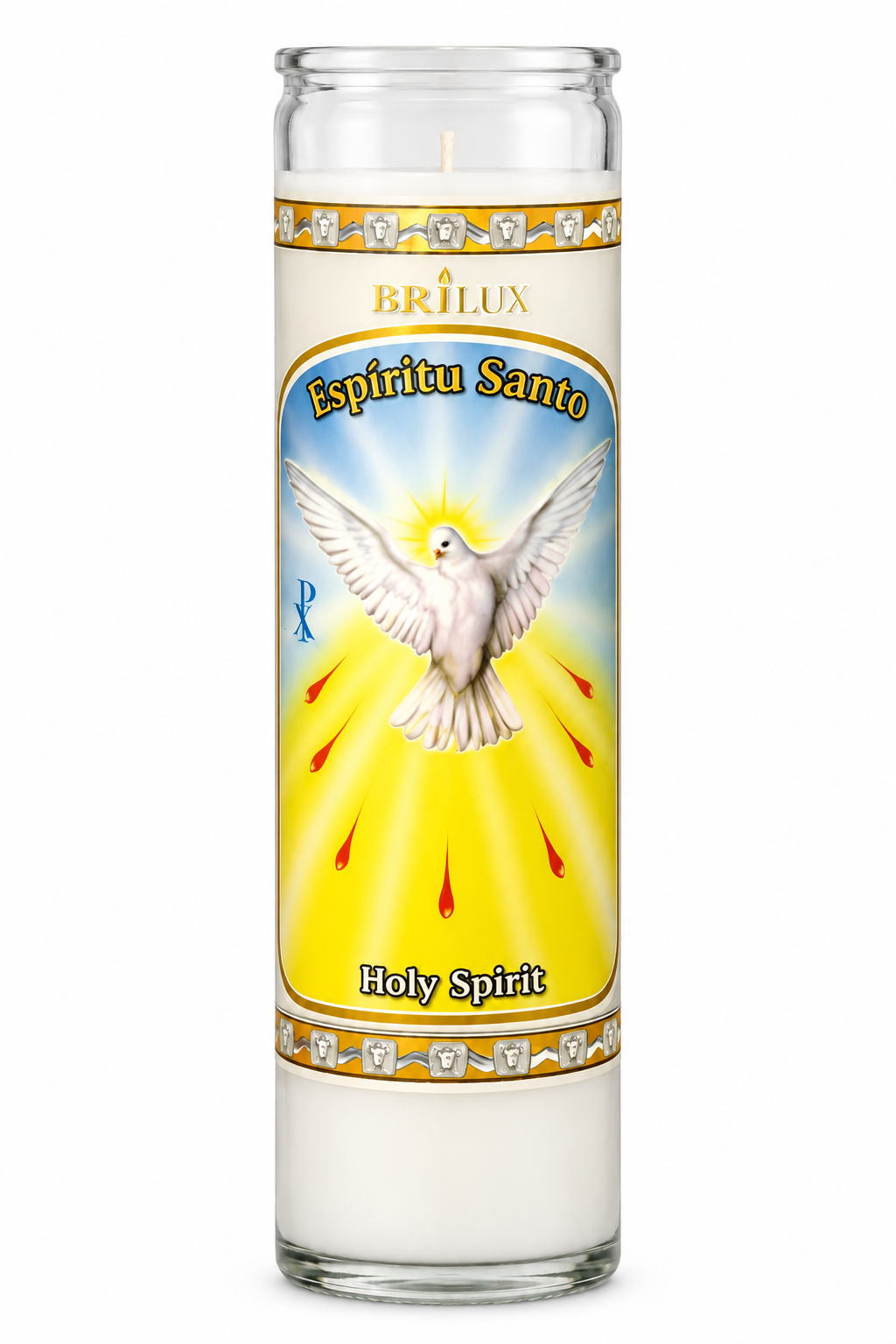 Holy Spirit Candle — white studio background