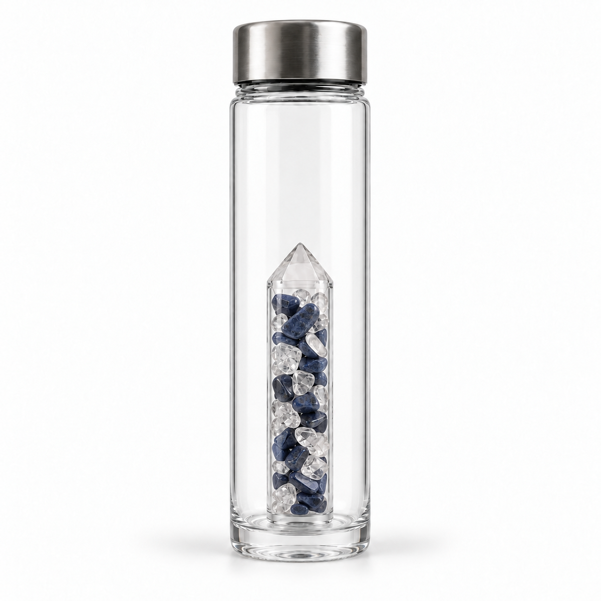 Magic Vision bottle with Dumortierite and Rock Crystal