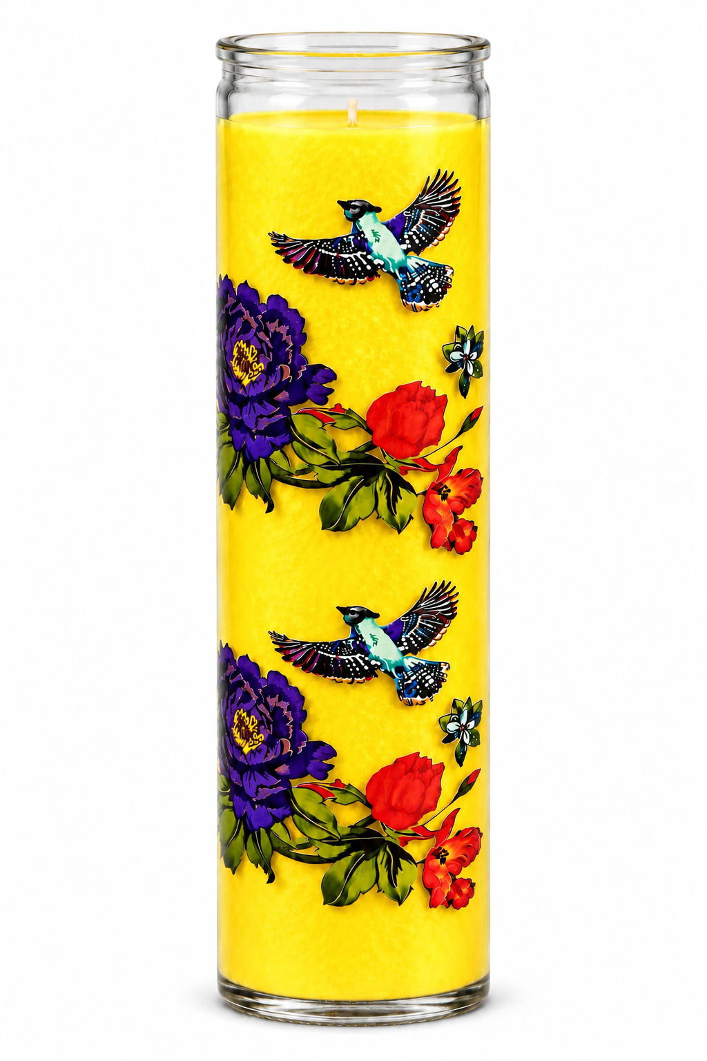 mexican-floral candle – Yellow wax (colour illustration)