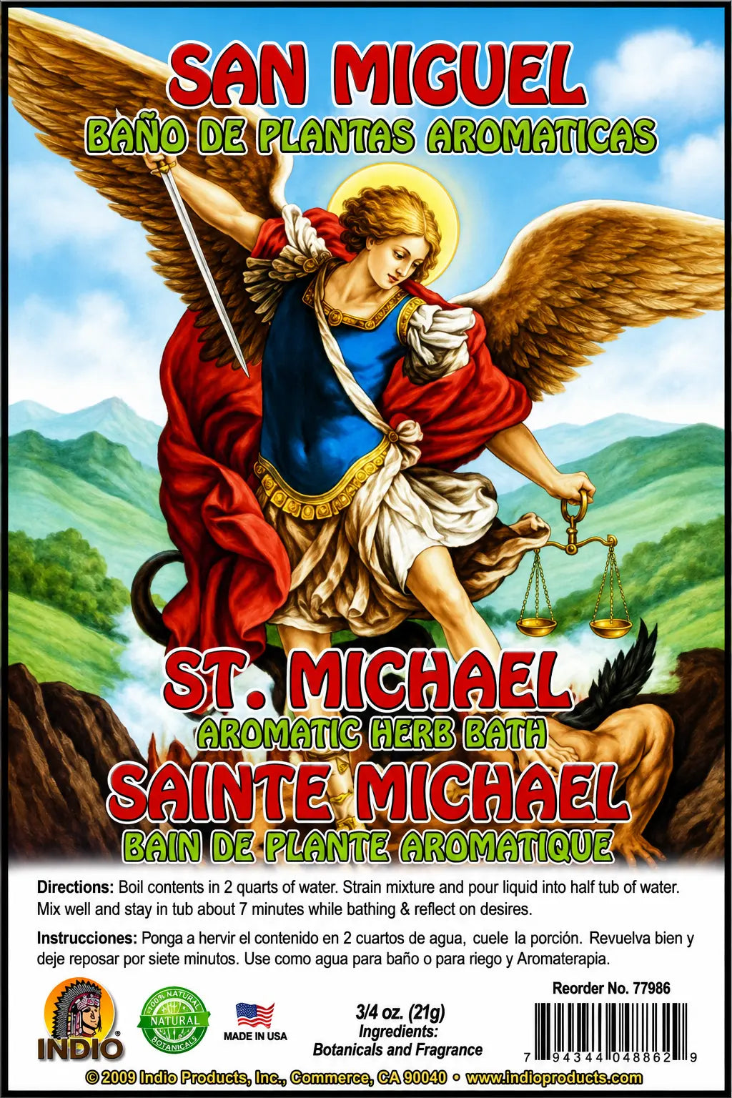 Saint Michael Bath Herbs Envelope Powerfulhand.com