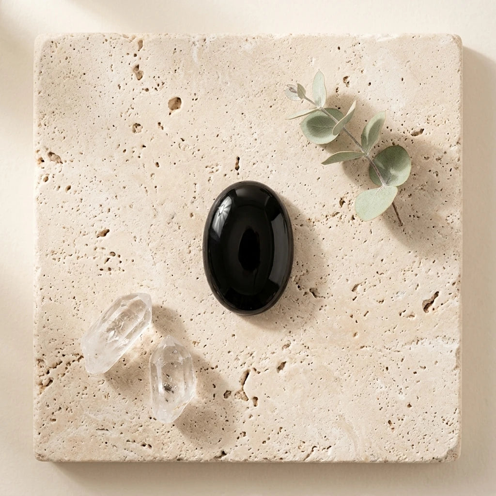 Polished tumbled stone — Spiritual Wellness Flat Lay | Generated by Modelize