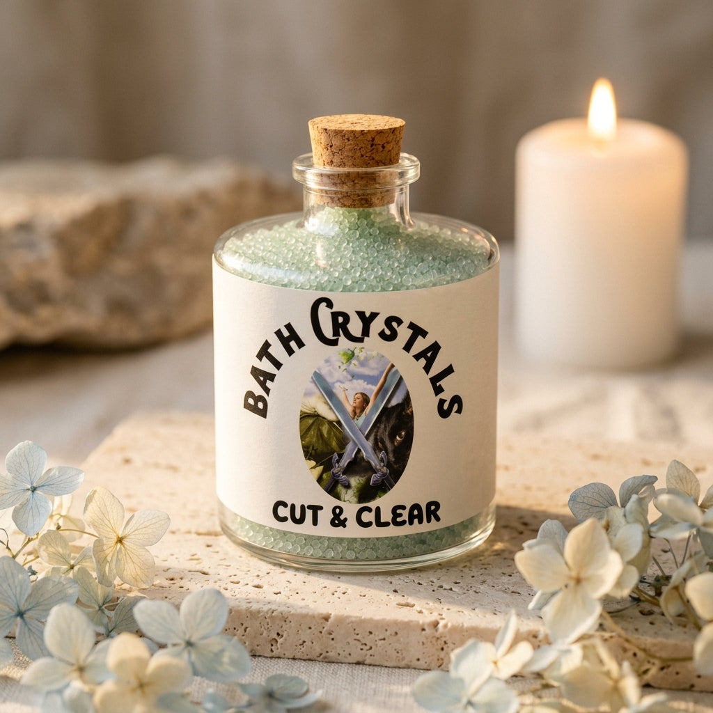 Apothecary bath crystals in glass jar — Apothecary Lifestyle Scene | Generated by Modelize