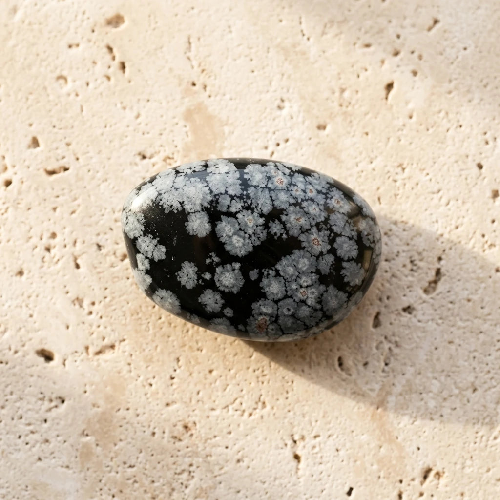 Tumbled Stone — Spiritual Wellness Flat Lay | Generated by Modelize