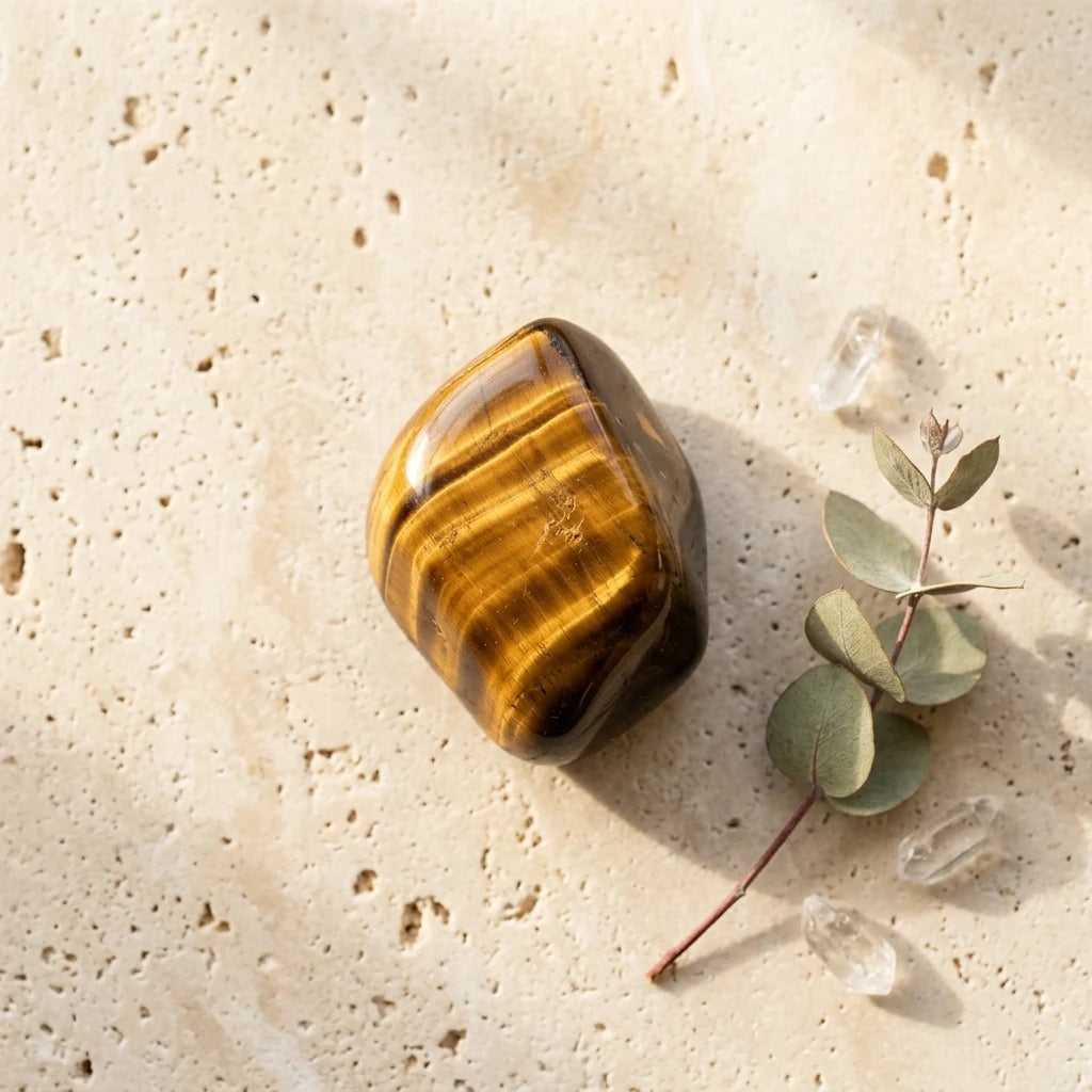 Tumbled semi-precious stone — Spiritual Wellness Flat Lay | Generated by Modelize