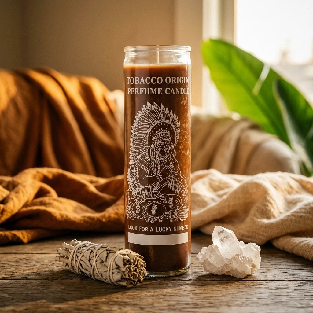 Tall glass pillar candle — Spiritual Altar Lifestyle | Generated by Modelize