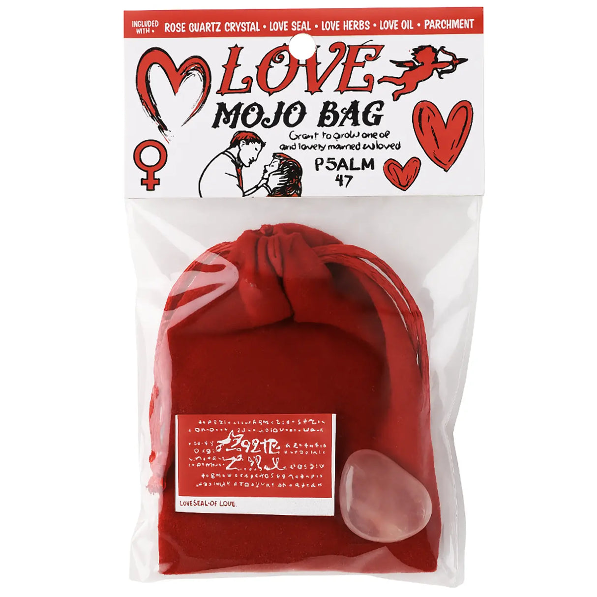 Love Mojo Bag (Rose Quartz Crystal) Powerfulhand.com