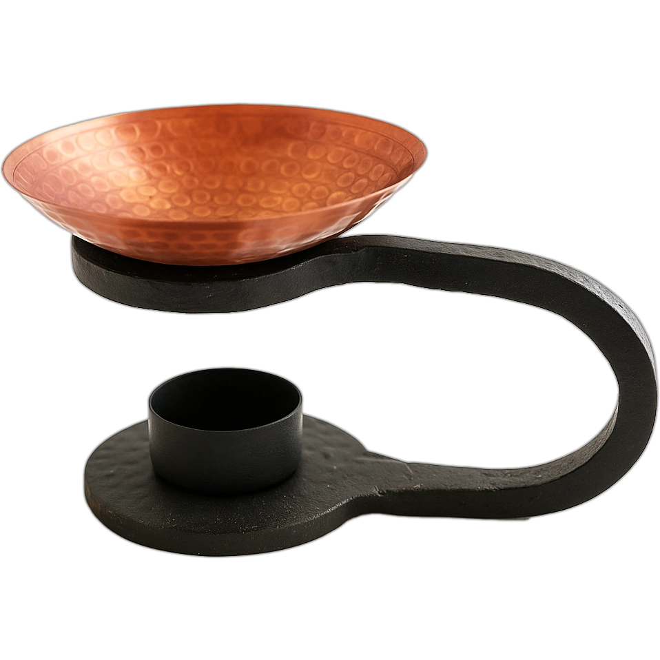 Brûleur à mazout en cuivre et en fer