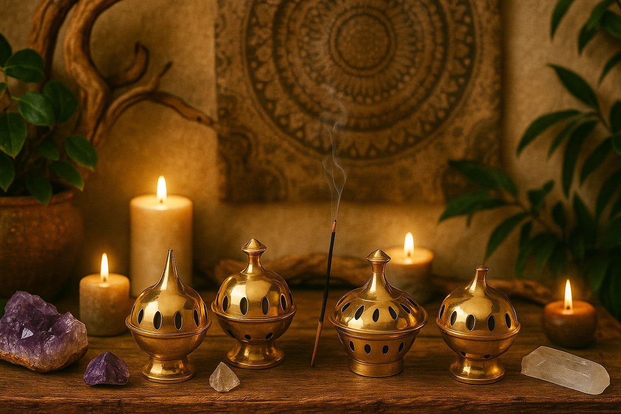 Petit brûleur d'encens en laiton