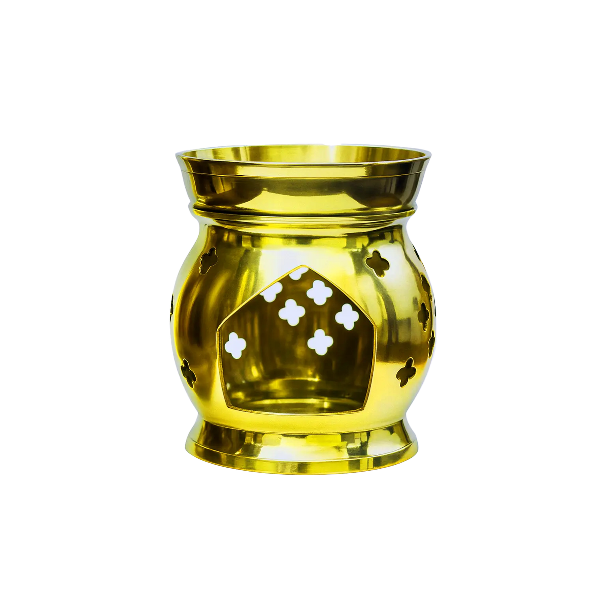 Brass Oil Burner with Decorative Cutouts Powerfulhand.com