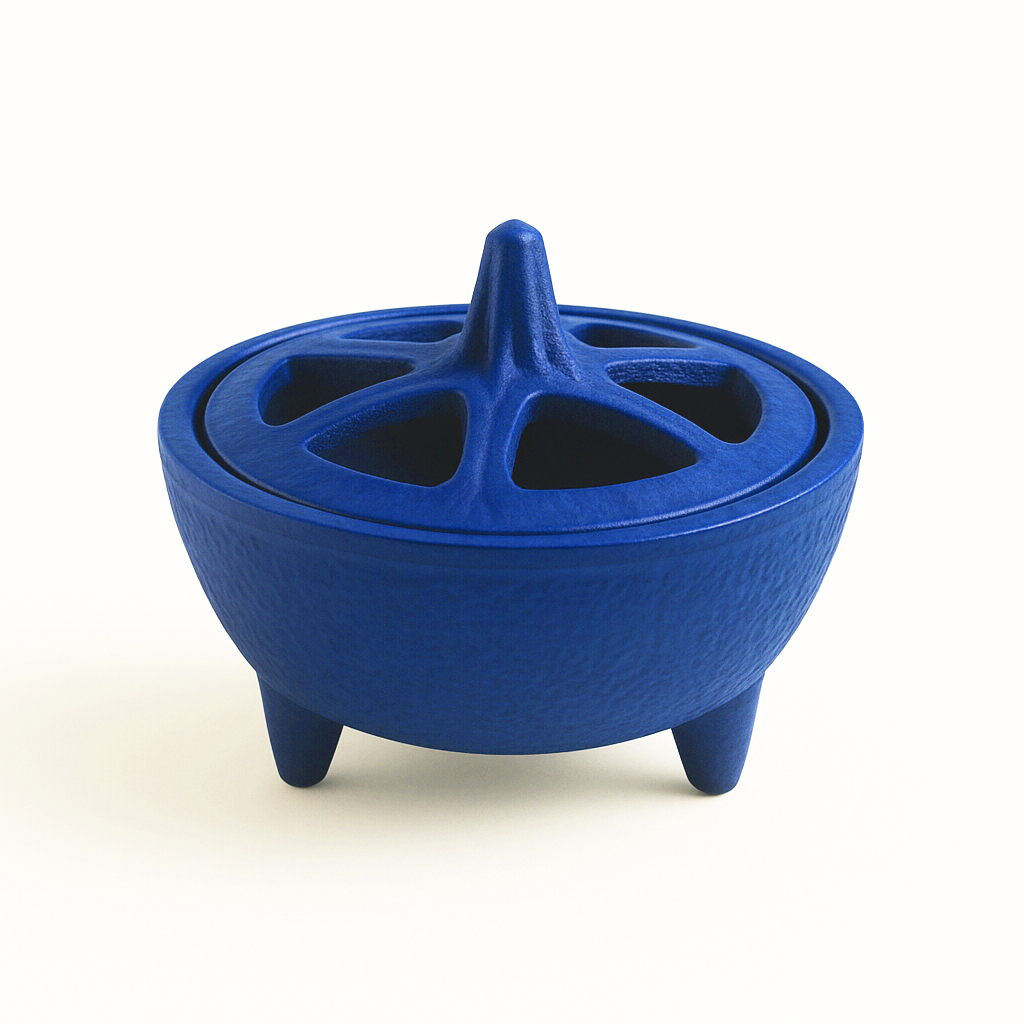 Brûle-encens en fonte noire