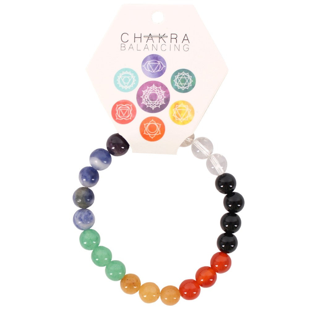 Seven Chakra Crystal Ball Bead Bracelet — product on a white studio background