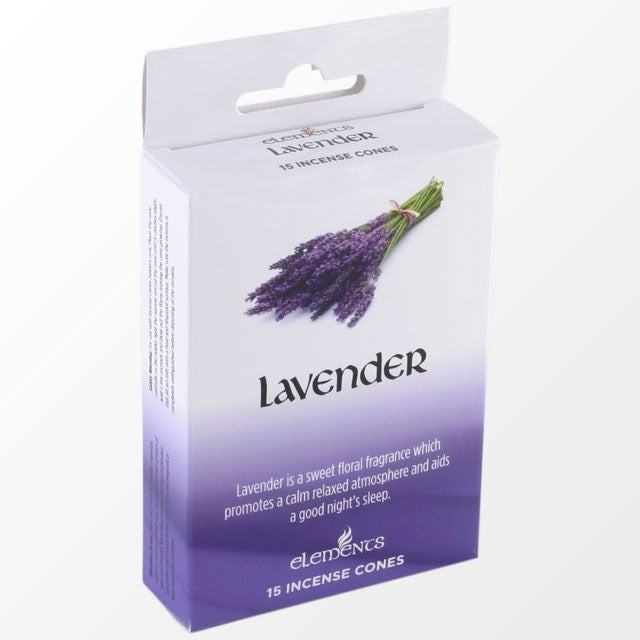 Elements Lavender Incense Cones – 15 Pack — product on a white studio background