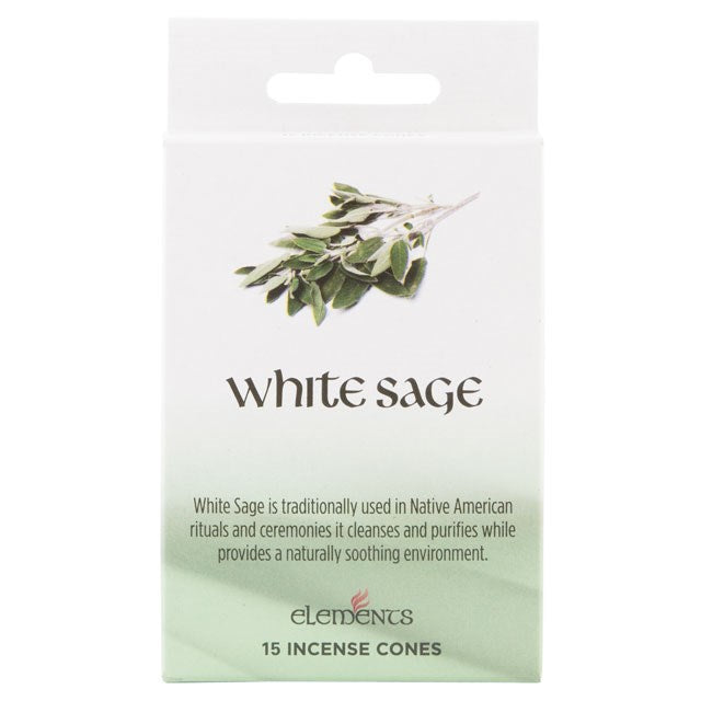 Elements White Sage Incense Cones – 15 Pack — product on a white studio background