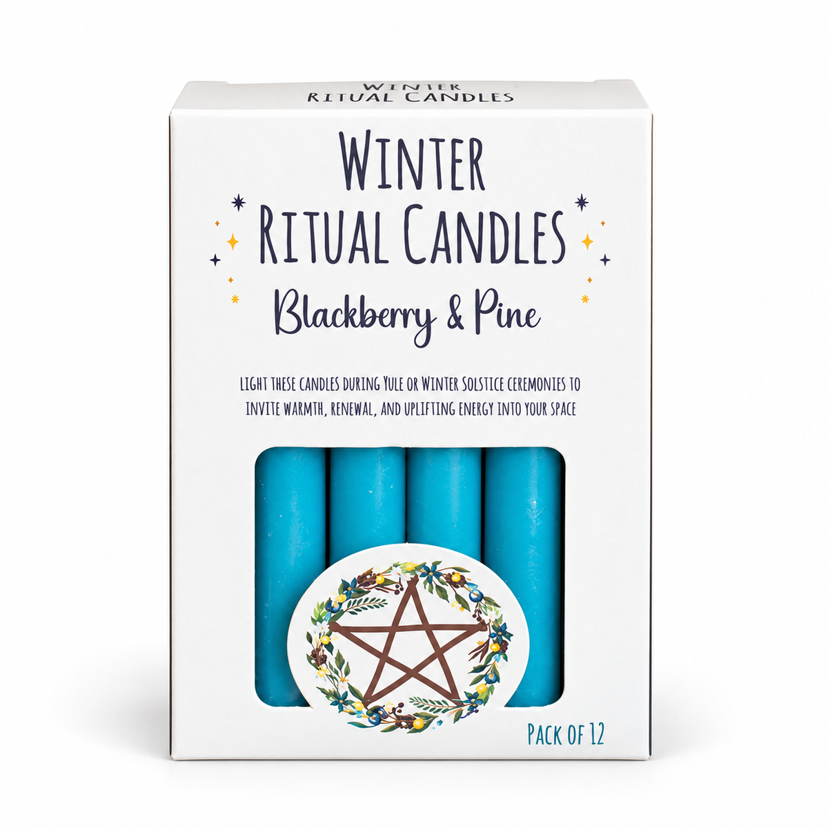 Blackberry & Pine Winter Ritual Spell Candles – Pack of 12 — product on a white studio background