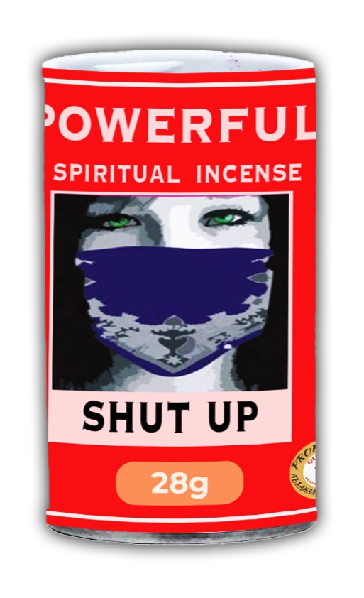 Cale a boca em pó de incenso