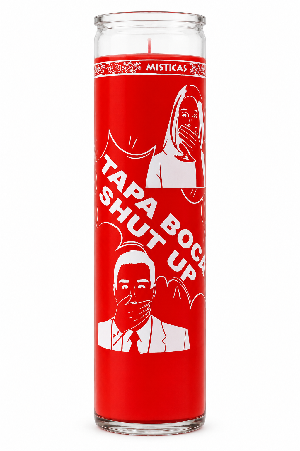 Shut Up Candle — white studio background