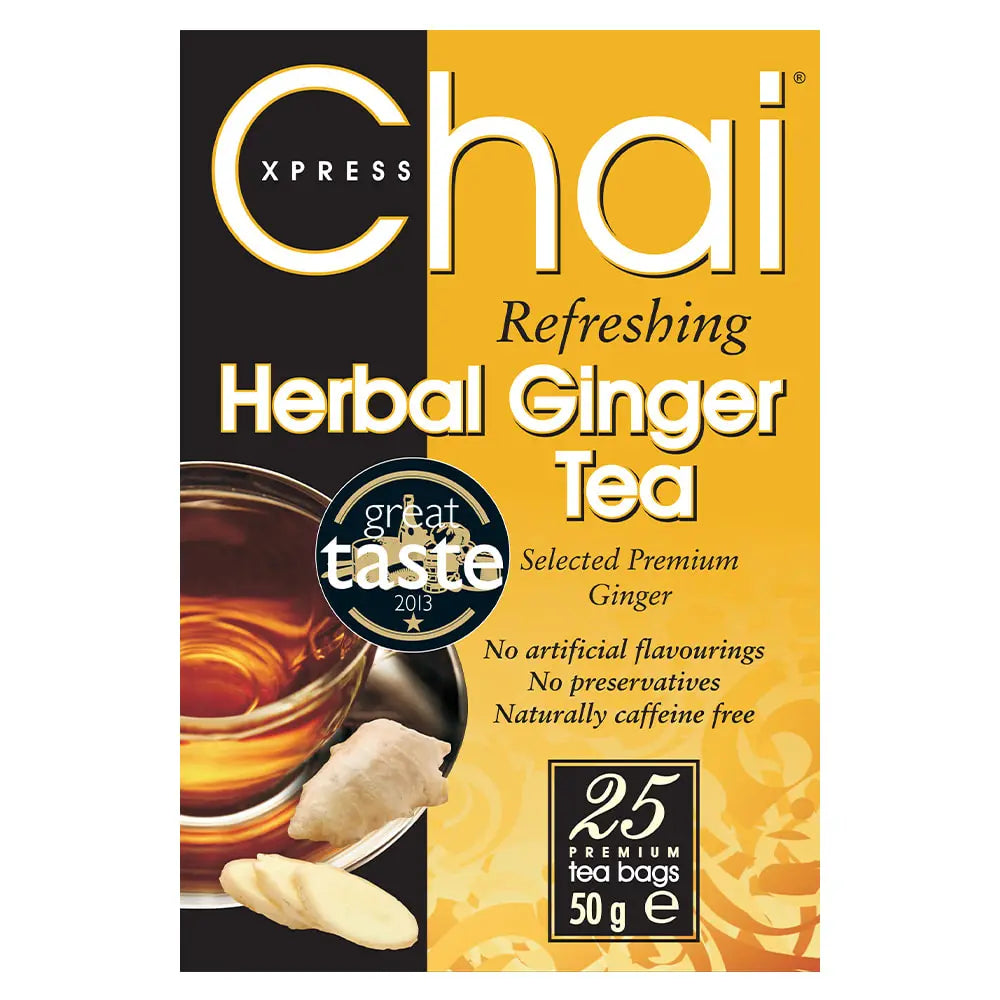 Refreshing Herbal Ginger Tea by Chai Xpress Powerfulhand.com