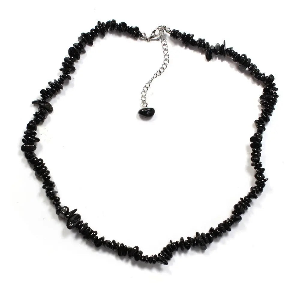 Black Tourmaline Chip Necklace Powerfulhand.com
