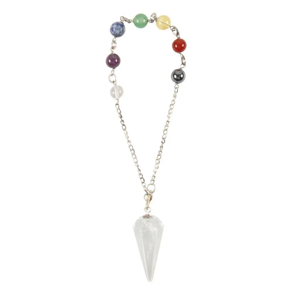 Clear Quartz Chakra Pendulum Powerfulhand.com