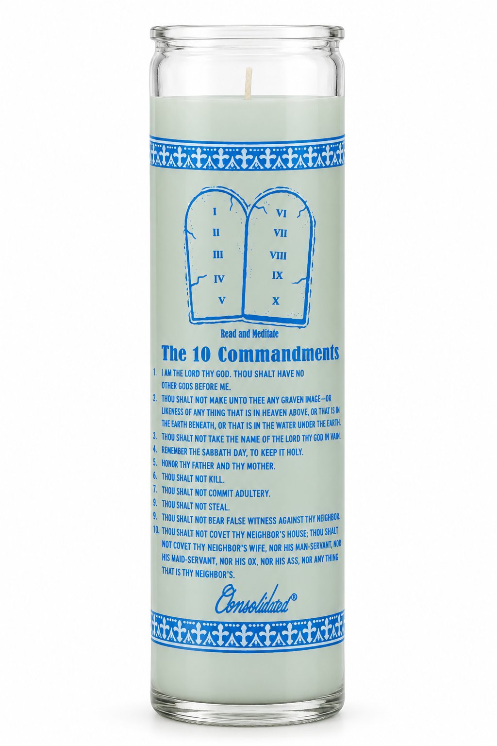 23rd Psalm 7-Day Prayer Candle – Psalm 23 Devotional Candle — white studio background