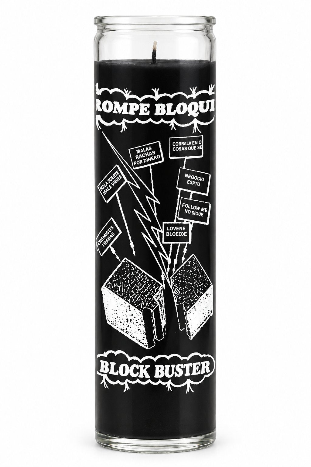Blockbuster 7-Day Candle – Hoodoo Spell Candle to Break Blocks — white studio background