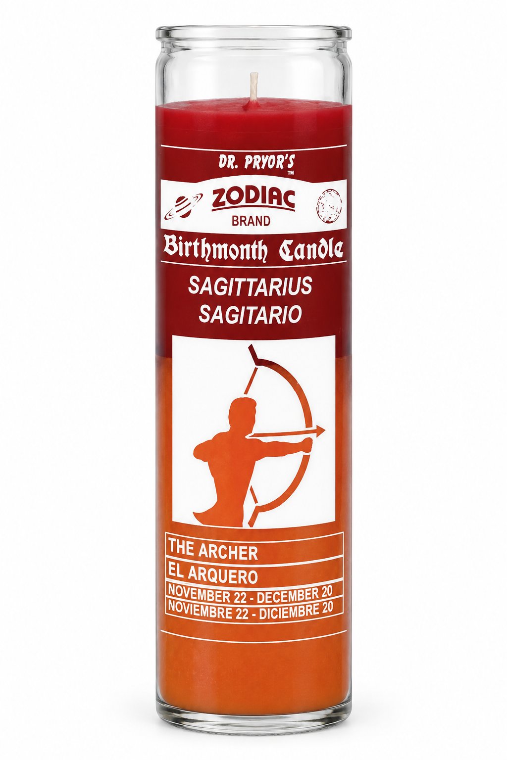Sagittarius Birth Sign Candle — white studio background