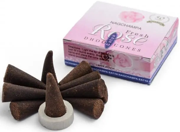 Fresh Rose Dhoop Incense Cones Satya Incense