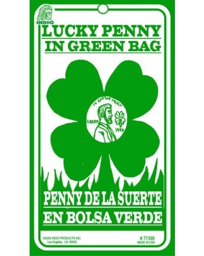 Lucky Penny In Green Bag