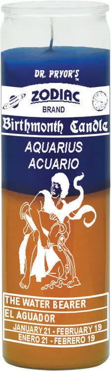 Aquarius Birth Sign Candle Powerfulhand.com