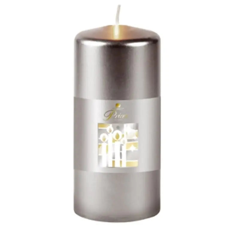 Prices Silver Large Metallic Pillar Candle Prices