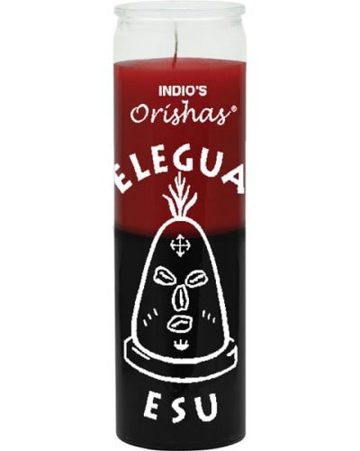 Vela Elegua Orisha Vermelha e Preta