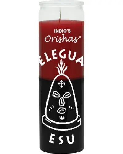 Elegua Red & Black Orisha Candle Powerfulhand.com