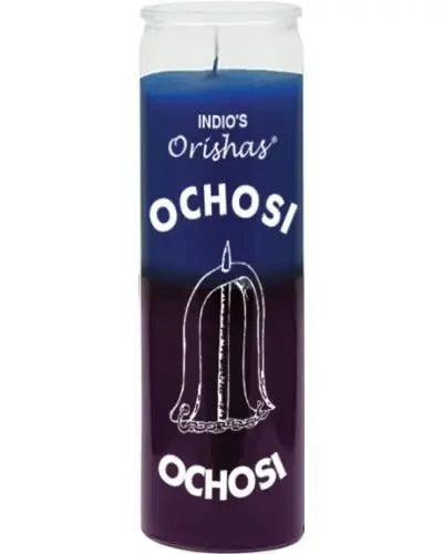 Ochosi Purple & Blue Orisha Candle Powerfulhand.com