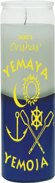Vela Orisha Branca e Azul Yemaya