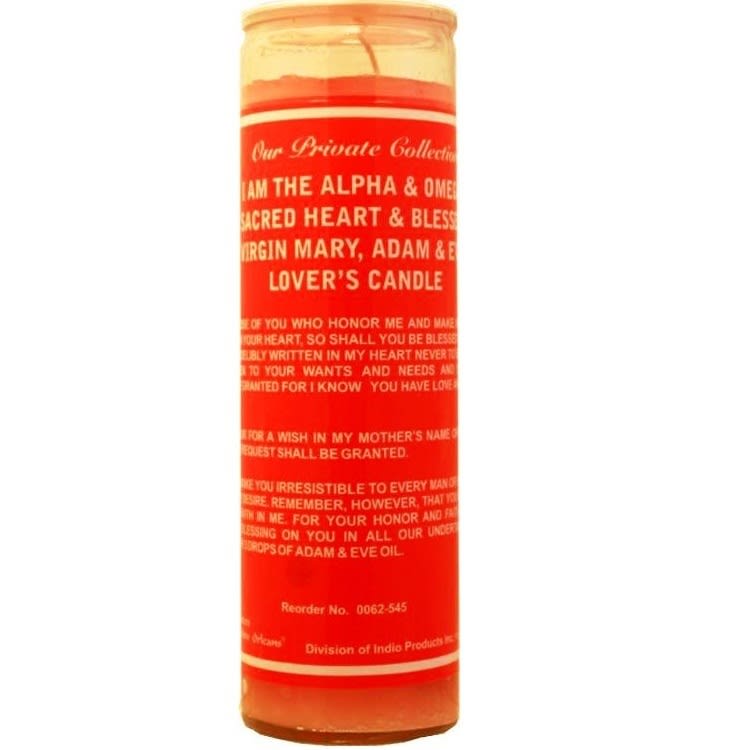 Adam & Eve Lovers Sacred Heart & Blessed Virgin Mary Candle