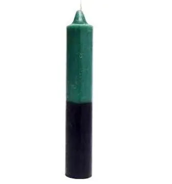 Double Action Jumbo Green / Black Candle Powerfulhand.com