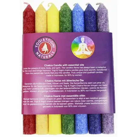 Chakra Dinner Candles Powerfulhand.com