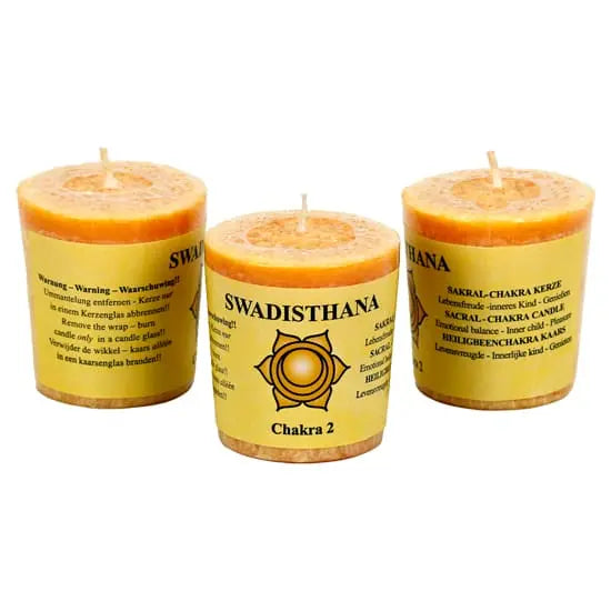 Chakra 2 Votive Candle Powerfulhand.com