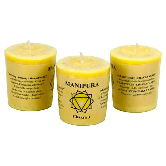 Chakra 3 Votive Candle Powerfulhand.com
