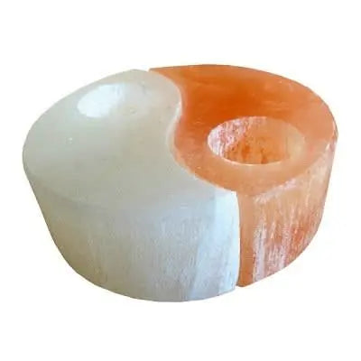 Selenite Yin Yang Candle Holder Powerfulhand.com
