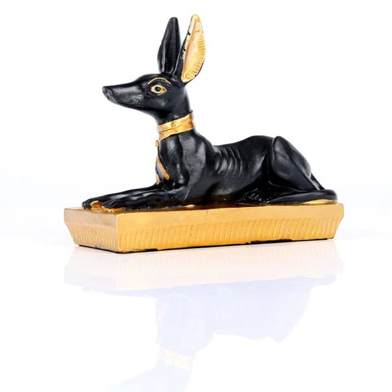 Anubis Reclinado Preto e Dourado