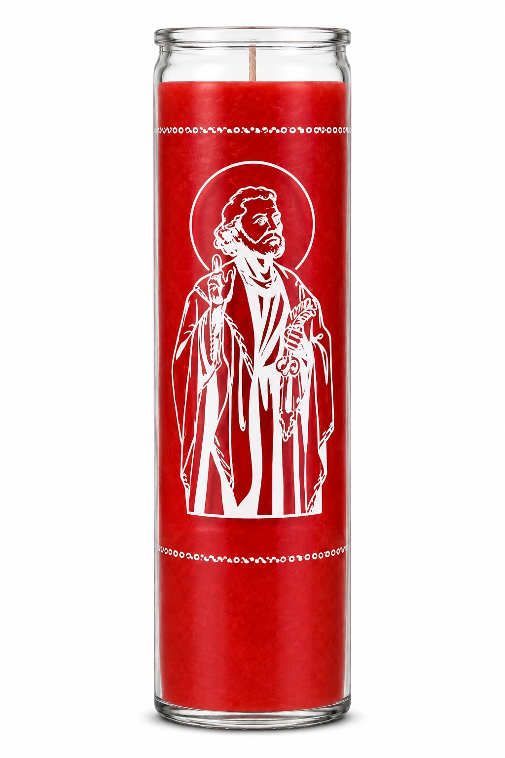 Saint Peter Crusader Candle — white studio background