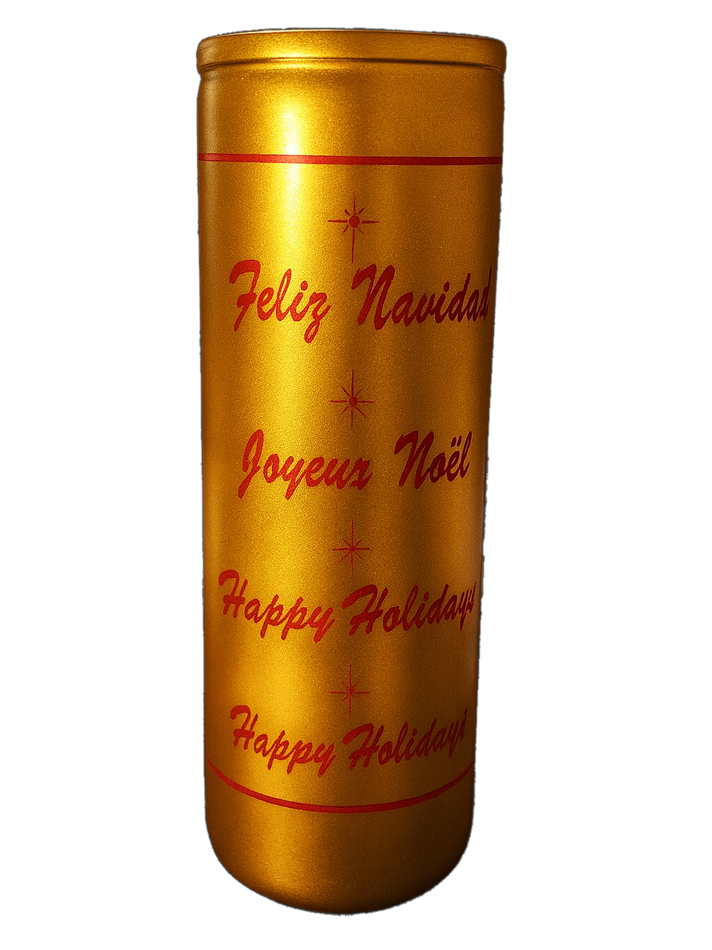 Gold Christmas Glass Candle (Multi-Language Holiday Edition)