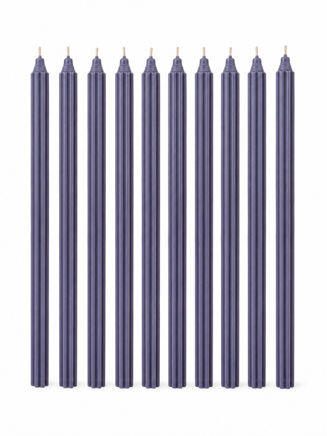 12" Ribbed Taper Candles – Dusty Lavender Powerfulhand.com