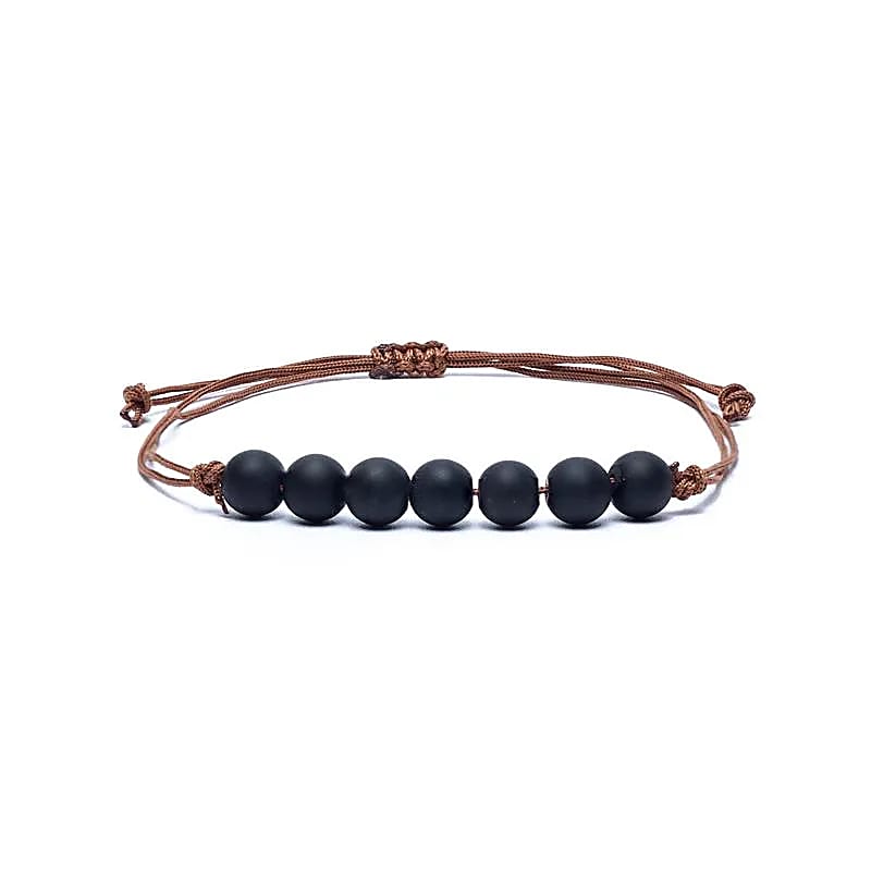 Adjustable Obsidian Protection Bracelet – Natural Gemstone (6mm Beads)