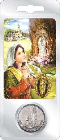 Our Lady of Lourdes Pocket Token & Prayer Card