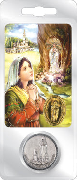 Our Lady of Lourdes Pocket Token & Prayer Card
