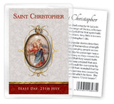Saint Christopher Leaflet with Gilt Medal (Gold Foil)