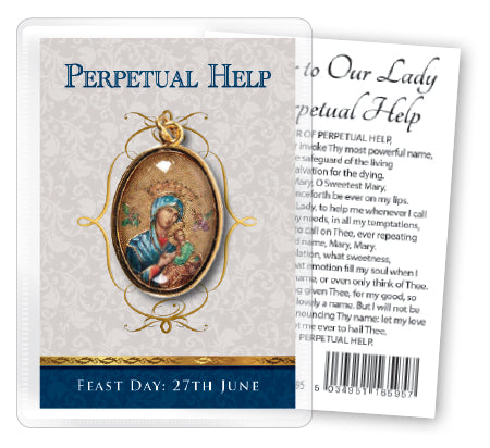 Our Lady of Perpetual Help Leaflet with Gilt Medal (Gold Foil)