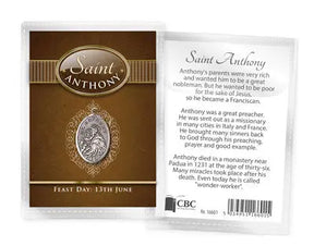 Saint Anthony Leaflet with Oxidised Medal CBC Distributors